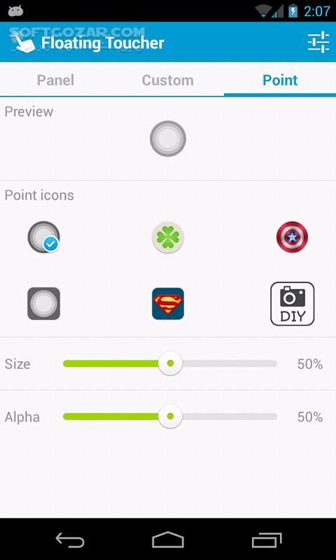 دانلود Floating Toucher Premium 3.1.1 for Android +2.3 - دانلود منوی معلق اندروید برای اندروید - سافت گذر