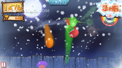 دانلود Fruit Ninja vs Skittles 1.0.0 for Android - دانلود بازی جدید میوه ها و توپ های بولینگ برای اندروید - سافت گذر