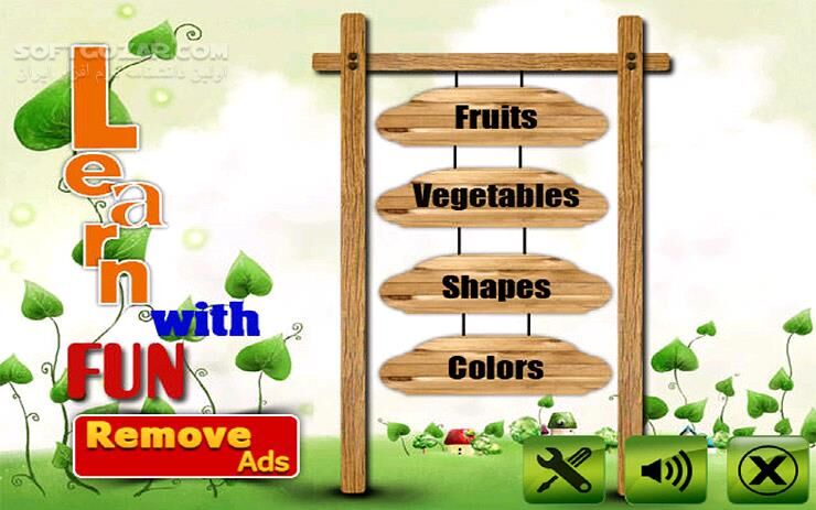 دانلود Fruit veg shape color for kids 3.1 for Android +3.0 - دانلود آموزش میوه ها، سبزیجات، رنگ ها به زبان انگلیسی برای کودکان برای اندروید - سافت گذر