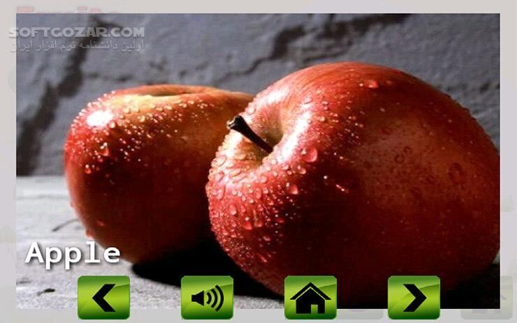 دانلود Fruit veg shape color for kids 3.1 for Android +3.0 - دانلود آموزش میوه ها، سبزیجات، رنگ ها به زبان انگلیسی برای کودکان برای اندروید - سافت گذر