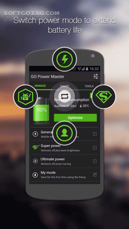 دانلود GO Battery Saver & Plus Widget 5.8.5 for Android +2.3 - دانلود افزونه مدیریت مصرف باتری برای GO Launcher برای اندروید - سافت گذر