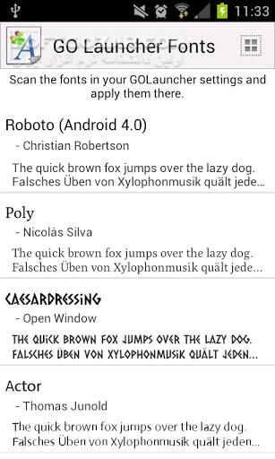 دانلود GO Launcher Fonts 3.6 for Android +2.0 - دانلود فونت برای لانچر GO Launcher برای اندروید - سافت گذر
