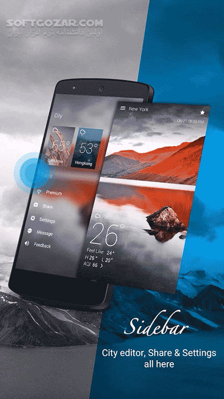 دانلود GO Weather Premium 6.163 for Android +4.1 - دانلود اعلام وضعیت آب و هوا گو ودر برای اندروید - سافت گذر