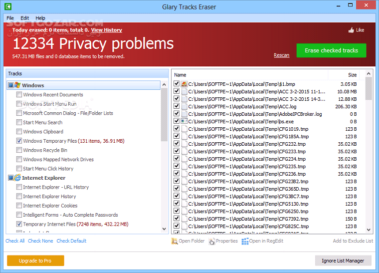دانلود Glary Tracks Eraser 6.0.1.32 - دانلود گلاری ترک اریزر - سافت گذر