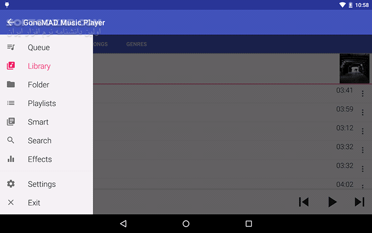 دانلود GoneMAD Music Player 3.4.4  for Android +5.0 - دانلود موزیک پلیر حرفه ای برای اندروید - سافت گذر