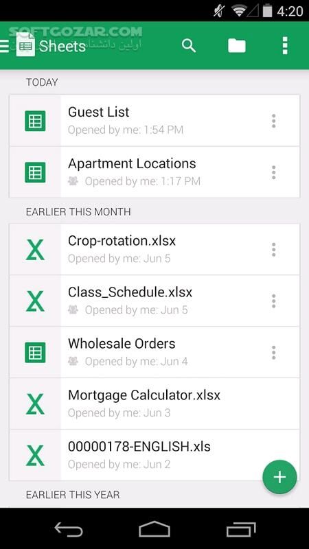 دانلود Google Sheets 1.25.501.00.90 For Android +8.0 - دانلود گوگل شیتز برای اندروید - سافت گذر