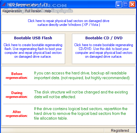 دانلود HDD Regenerator 2024 20.24.0.0 / 2011 - دانلود قویترین و تنها برنامه برای از بین بردن عملی بدسکتور هارد - سافت گذر