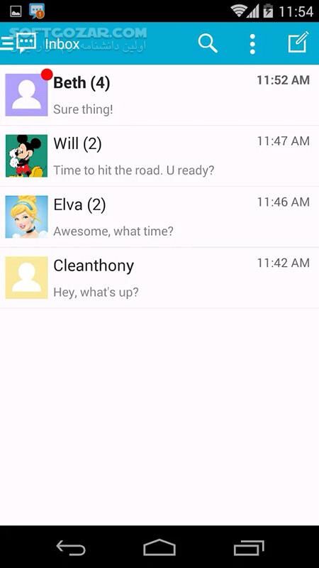 دانلود Handcent Next SMS 11.7.1 for Android +5.0 - دانلود نرم افزار مدیریت اس ام اس برای اندروید - سافت گذر