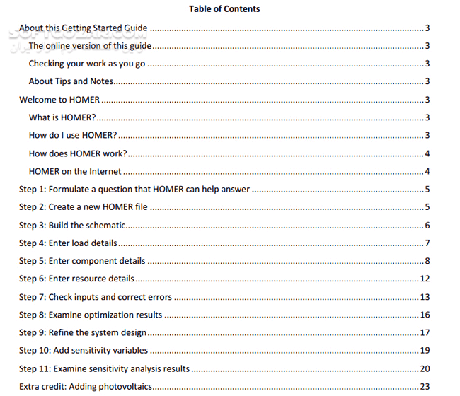 دانلود Getting Started Guide For HOMER Legacy - دانلود کتاب هومر - سافت گذر