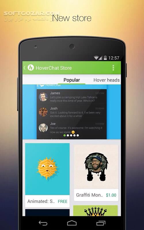 دانلود HoverChat 2.2.3 for Android +2.2 - دانلود مدیریت پیام کوتاه با محیطی متفاوت برای اندروید - سافت گذر