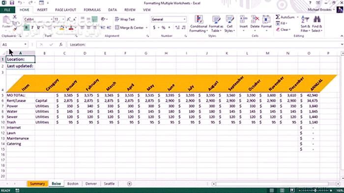 دانلود InfiniteSkills - Microsoft Excel - Managing Multiple Worksheets Training Video - دانلود فیلم آموزش مدیریت کاربرگ‌های متعدد در نرم‌افزار اکسل - سافت گذر