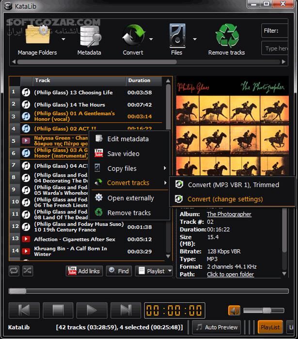 دانلود KataLib 5.1.1.0 - دانلود ویرایش، تبدیل و مدیریت موسیقی و فایل‌های صوتی - سافت گذر