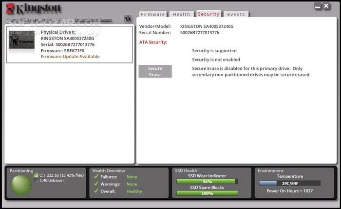دانلود Kingston SSD Manager 1.5.6.0 - دانلود مدیریت درایوهای اس اس دی - سافت گذر