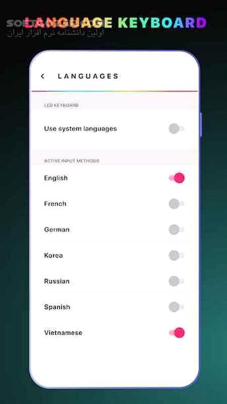 دانلود LED Keyboard Lighting 5.8.29 For Android +5.0 - دانلود کیبورد ال ای دی برای اندروید - سافت گذر