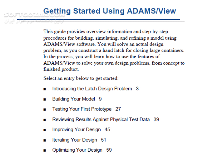 دانلود آموزش و مثال های مفید برای ADAMS - دانلود کتاب آموزش ادامس - سافت گذر