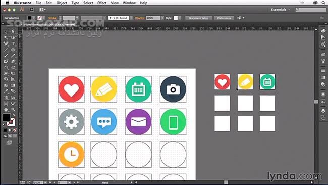 دانلود Lynda - Creating Icons with Illustrator - دانلود فیلم آموزش طراحی و ساخت آیکُن با نرم‌افزار ادوبی ایلوستریتور - سافت گذر
