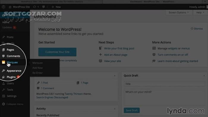 دانلود Lynda - Creating a Marquee in WordPress with jQuery - دانلود فیلم آموزش ایجاد مارکی در وردپرس با جی‌کوئری - سافت گذر