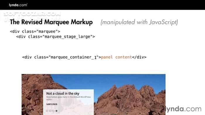 دانلود Lynda - Creating a Marquee in WordPress with jQuery - دانلود فیلم آموزش ایجاد مارکی در وردپرس با جی‌کوئری - سافت گذر