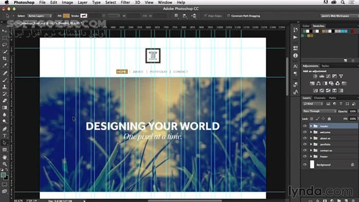 دانلود Lynda - Photoshop CC for Web Design - دانلود فیلم آموزش فتوشاپ سی‌سی برای طراحی وب - سافت گذر