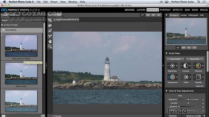 دانلود Lynda - Up and Running with Perfect Photo Suite 8 - دانلود فیلم آموزش پرفکت فُتو سوئیت 8 - سافت گذر
