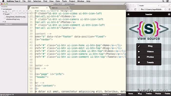 دانلود Lynda - jQuery Mobile Web Applications 2014 - دانلود فیلم آموزش ساخت اپلیکیشن‌‌های تحت وب با استفاده از جی‌کوئری موبایل، برای تلفن‌های همراه هوشمند و تبلت‌ها - سافت گذر