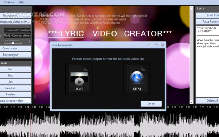 دانلود Lyric Video Creator 6.5.0 - دانلود ساخت کارائوکه - سافت گذر