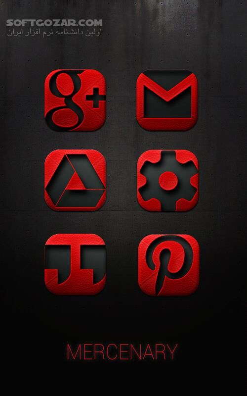 دانلود MERCENARY 3.8 for Android +4.0 - دانلود 1800 آیکون قرمز برای اندروید - سافت گذر