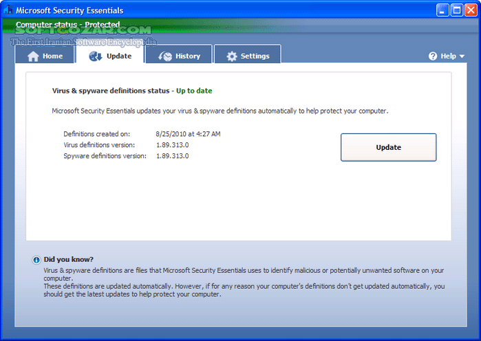 دانلود Microsoft Security Essentials 4.10.209.0 Final x86/x64 - دانلود آنتی ویروس مایکروسافت سکوریتی اسنشال - سافت گذر