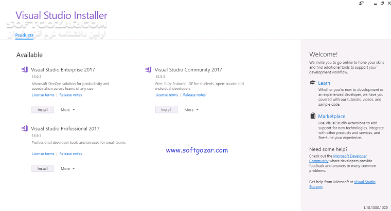 دانلود Microsoft Visual Studio 2017 15.9.16 - دانلود ویژوال استودیو 2017 - سافت گذر