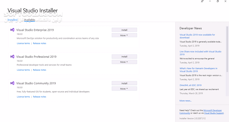 دانلود Microsoft Visual Studio 2017 15.9.16 - دانلود ویژوال استودیو 2017 - سافت گذر