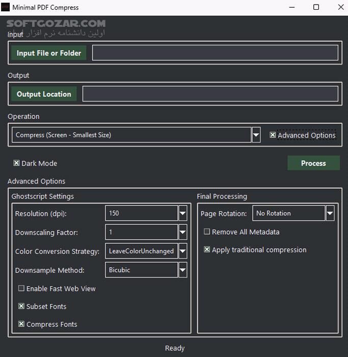 دانلود Minimal PDF Compress 1.9.5 - دانلود کاهش حجم پی‌دی‌اف - سافت گذر