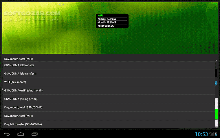 دانلود Mobile Counter Pro 5.0.3 for Android +2.1 - دانلود نمایش حجم داده های مصرفی WiFi و GPRS برای اندروید - سافت گذر