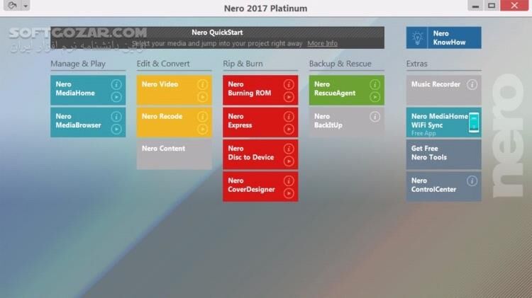 دانلود Nero Platinum 2018 Suite 19.0.10200 + Content Packs/ Video/ Burning ROM/ Portable + 2017 - دانلود نرو 2017 رایت و کپی دی وی دی - سافت گذر