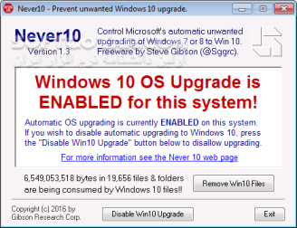 دانلود Never10 v1.3.1 - دانلود نرم افزاری برای غیر فعال کرن پیغام آپدیت به ویندوز 10 در ویندوز 7 - سافت گذر