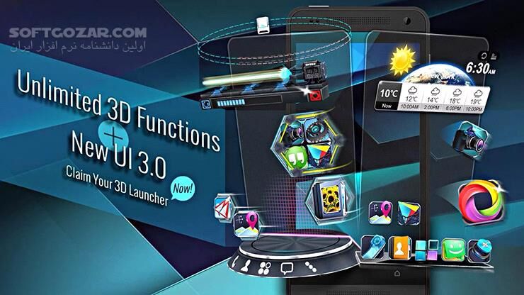 دانلود Next Launcher 3D 3.7.3.2 for Android +3.0 - دانلود لانچر جدید و زیبای شرکت Go (نسخه پچ شده) + ویجت برای اندروید - سافت گذر