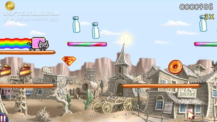 دانلود Nyan Cat Lost In Space - دانلود بازی گربه‌ی شکمو - گمشده در فضا - سافت گذر