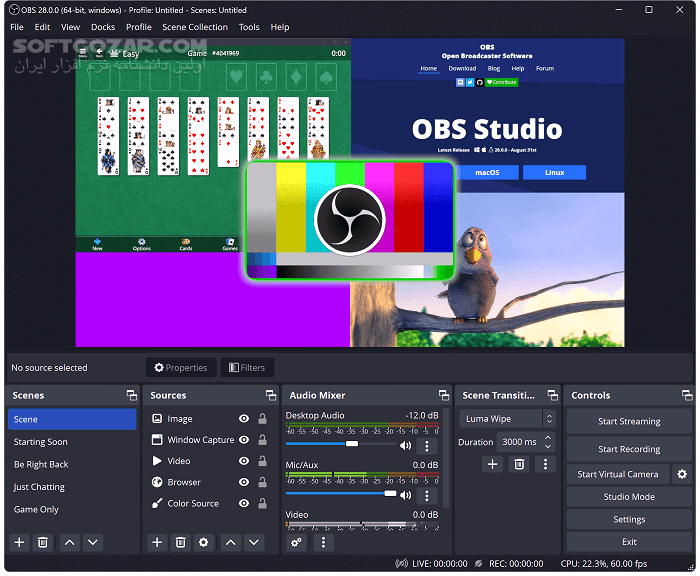دانلود OBS Studio 32.0.4 Win/Mac/Linux + Portable - دانلود استریم زنده - سافت گذر