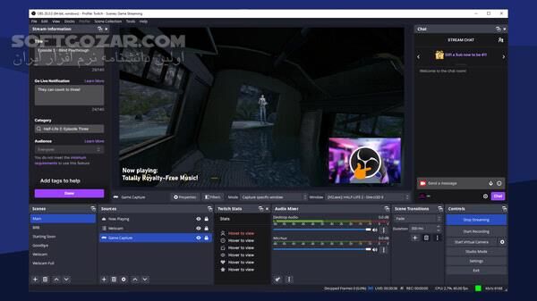 دانلود OBS Studio 32.0.4 Win/Mac/Linux + Portable - دانلود استریم زنده - سافت گذر