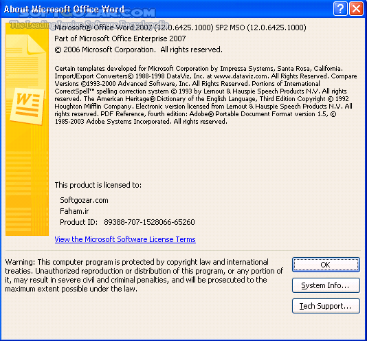 دانلود Microsoft Office Professional Plus 2007 SP3 Build 12.0.6607.1000 Volume - دانلود آفیس 2007 ویرایش  Professional Plus یکپارچه شده با SP3 - سافت گذر