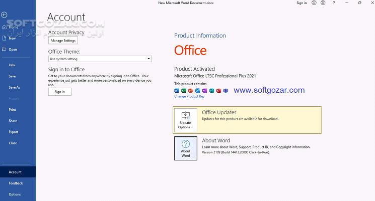 دانلود Office 2021 Pro Plus 2511 Build 19426.20218 Retail December 2025 - دانلود آفیس 2021 - سافت گذر