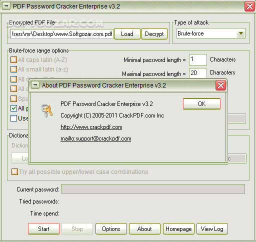 دانلود PDF Cracker 3.20 + Portable / PDF Password Cracker Enterprise 3.2 - دانلود بهترین نرم افزار برای برداشتن و شکستن قفل PDF - سافت گذر