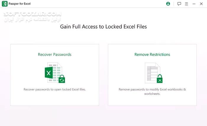 دانلود Passper for Excel 4.0.3.1 - دانلود باز کردن قفل فایل های اکسل - سافت گذر