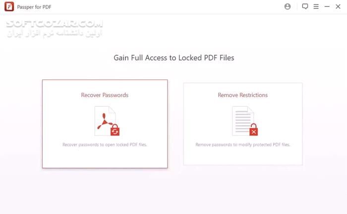 دانلود Passper for PDF 4.0.3.1 - دانلود باز کردن قفل فایل‌های پی‌دی‌اف - سافت گذر