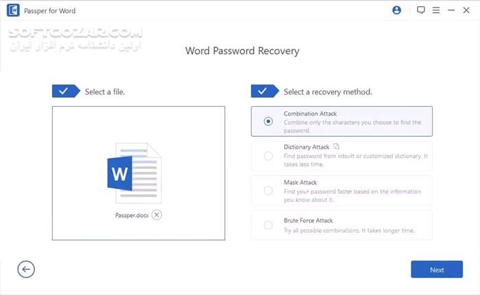 دانلود Passper for Word 4.0.3.1 - دانلود باز کردن قفل فایل های ورد - سافت گذر