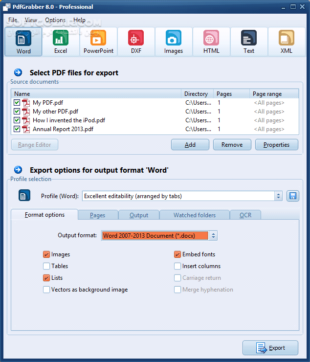 دانلود PixelPlanet PdfGrabber 9.0.0.16 - دانلود تبدیل فرمت پی دی اف به دیگر فرمت ها پی دی اف گرابر - سافت گذر