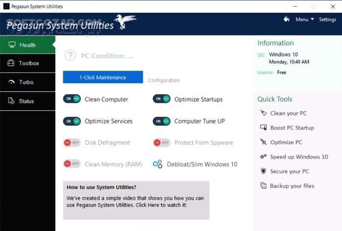 دانلود Pegasun System Utilities 8.4 Multilingual - دانلود بهینه ساز ویندوز - سافت گذر