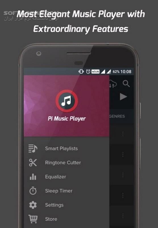 دانلود Pi Music Player FULL 3.1.2.1  For Android +4.1 - دانلود پی موزیک پلیر برای اندروید - سافت گذر
