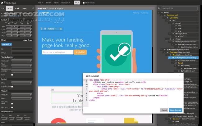 دانلود Pinegrow Web Editor Pro 5.99 + Portable - دانلود پاین گرو - سافت گذر