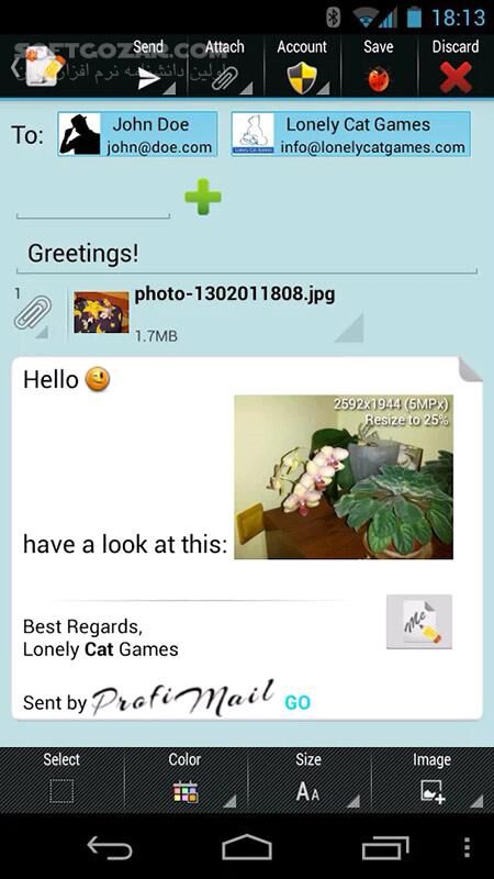 دانلود ProfiMail Go 4.30.01 for Android +2.3 - دانلود برنامه مدیریت ایمیل پروفیل میل برای اندروید - سافت گذر