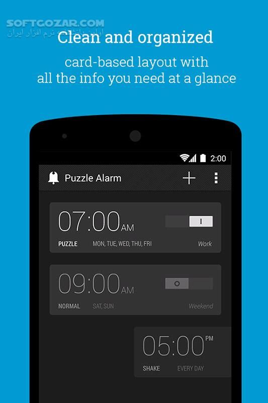 دانلود Puzzle Alarm Clock PRO 3.1.0.996 for Android +2.2 - دانلود ساعت هشدار پازل برای اندروید - سافت گذر